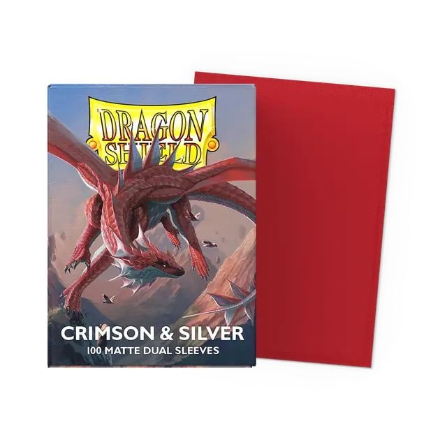 Protège-cartes Dragon Shield Dual Matte Crimson & Silver x100 (taille standard)