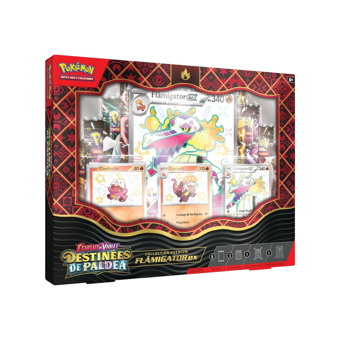 Coffret Collection Premium Pokémon Destinées de Paldea EV4.5 Flâmigator-ex (FR)