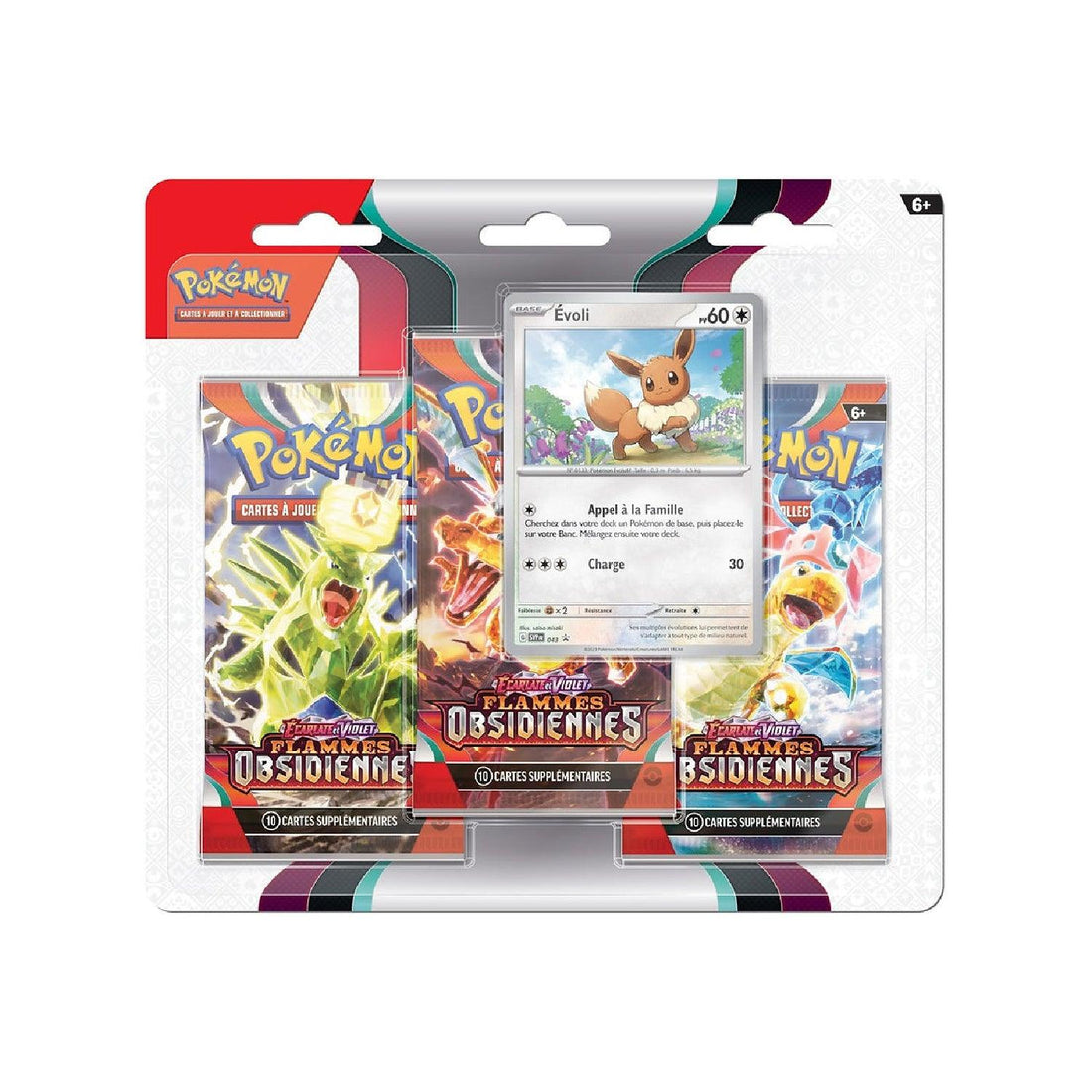 Tripack Pokémon Flammes Obsidiennes EV3 Évoli (FR)