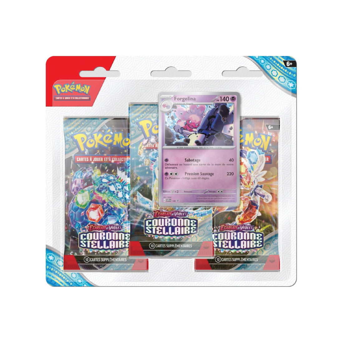 Tripack Pokémon Couronne Stellaire EV7 Forgelina (FR)