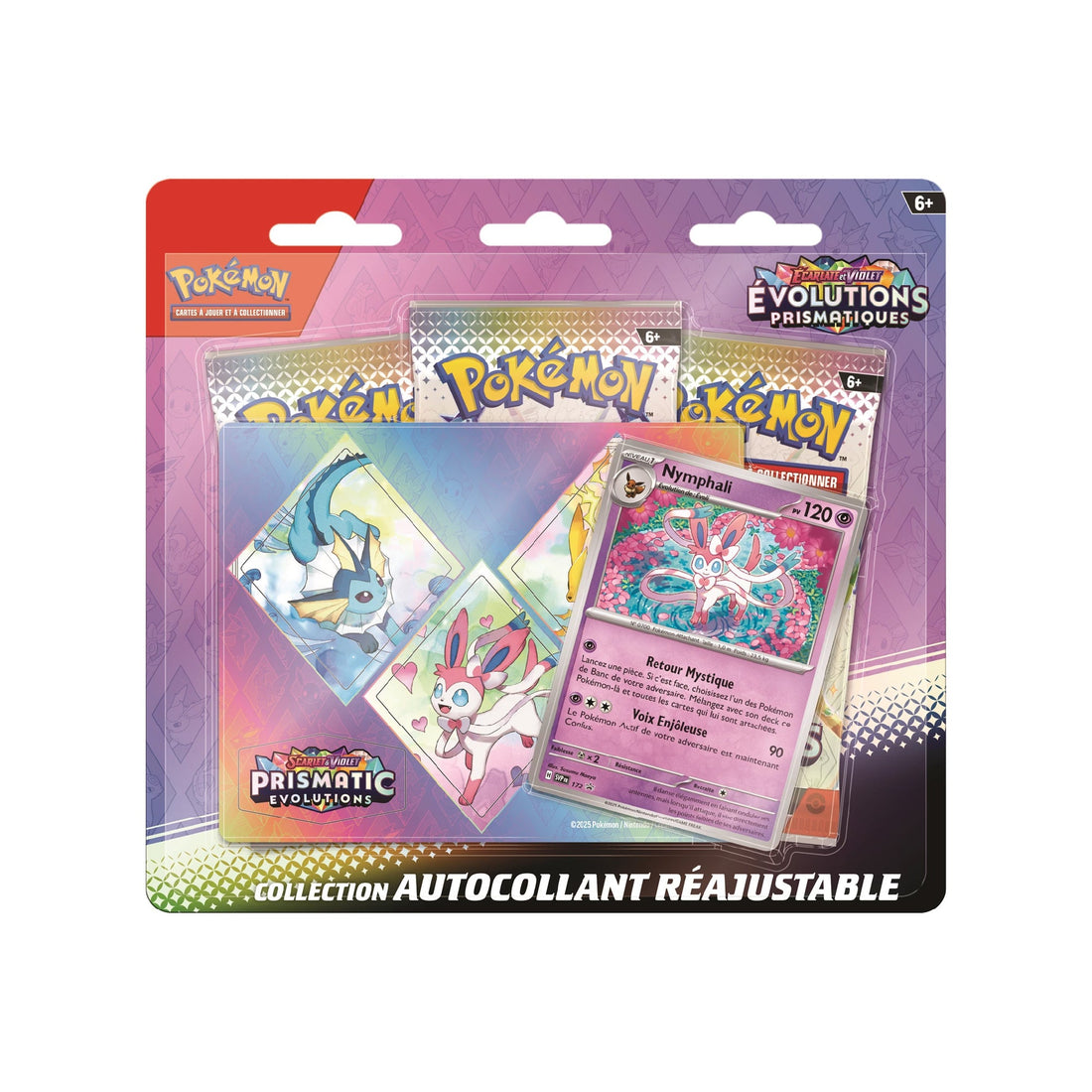 Tripack Collection Autocollant Pokémon Évolutions Prismatiques EV8.5 Nymphali (FR)