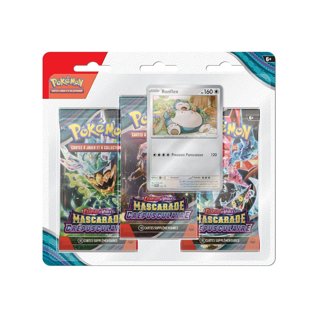 Tripack Pokémon Mascarade Crépusculaire EV6 Ronflex (FR)