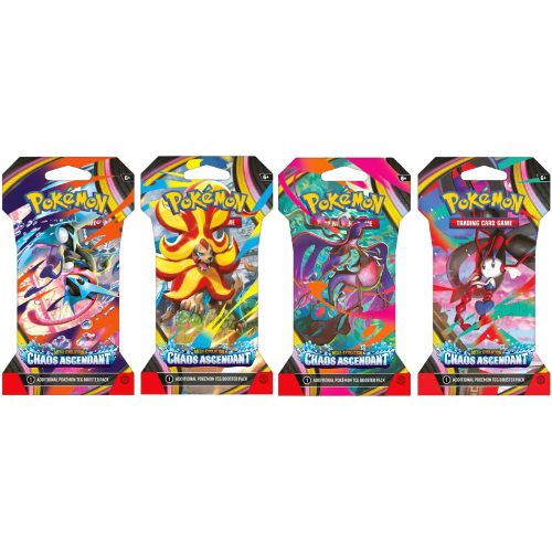 Art Set 4 boosters sous blister Pokémon Chaos Ascendant ME04 (FR)