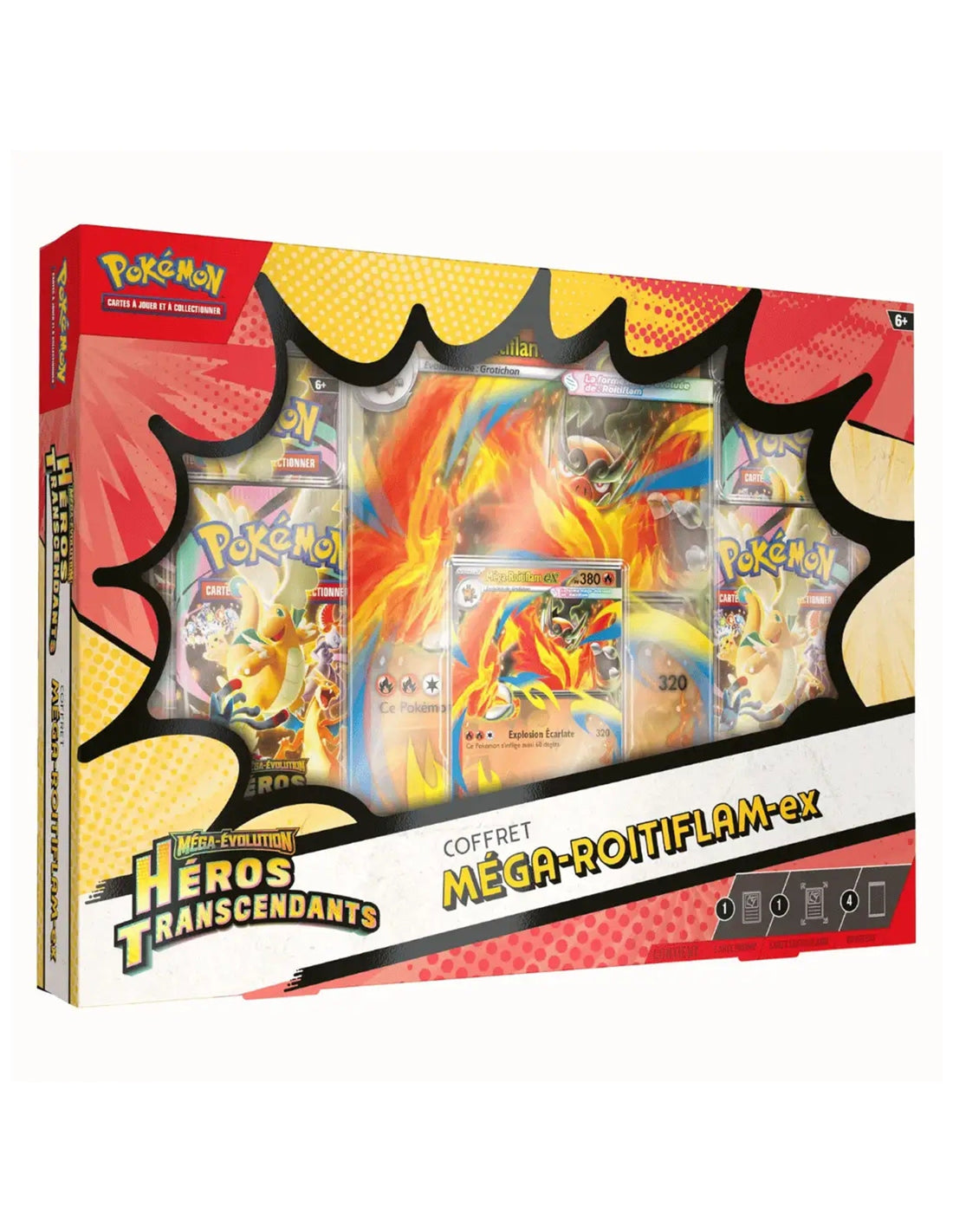 Coffret Pokémon Héros Transcendants – Méga-Roitiflam-ex (FR)