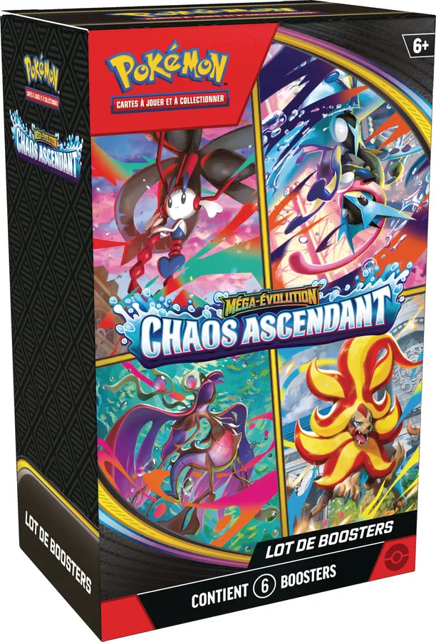 Lot de 6 boosters (Bundle) Pokémon Chaos Ascendant ME04 (FR)
