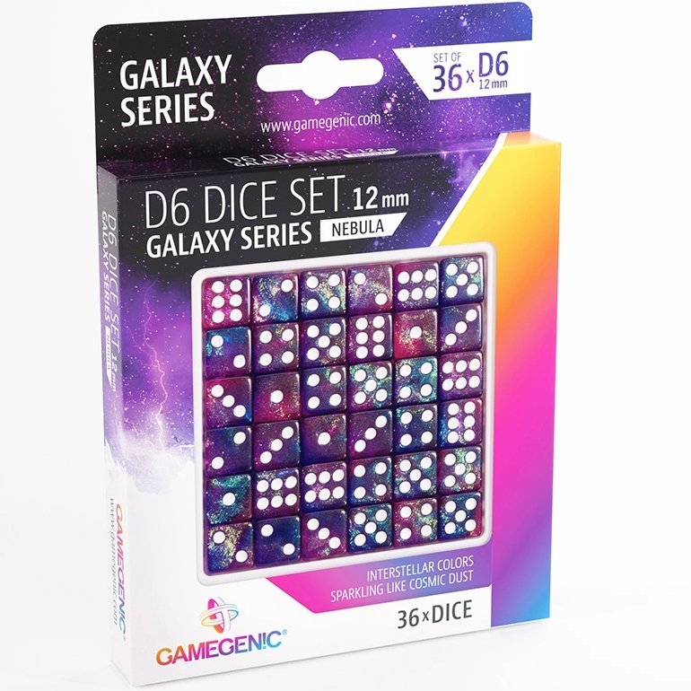 Set de 36 dés D6 12 mm Gamegenic Galaxy Series Nebula
