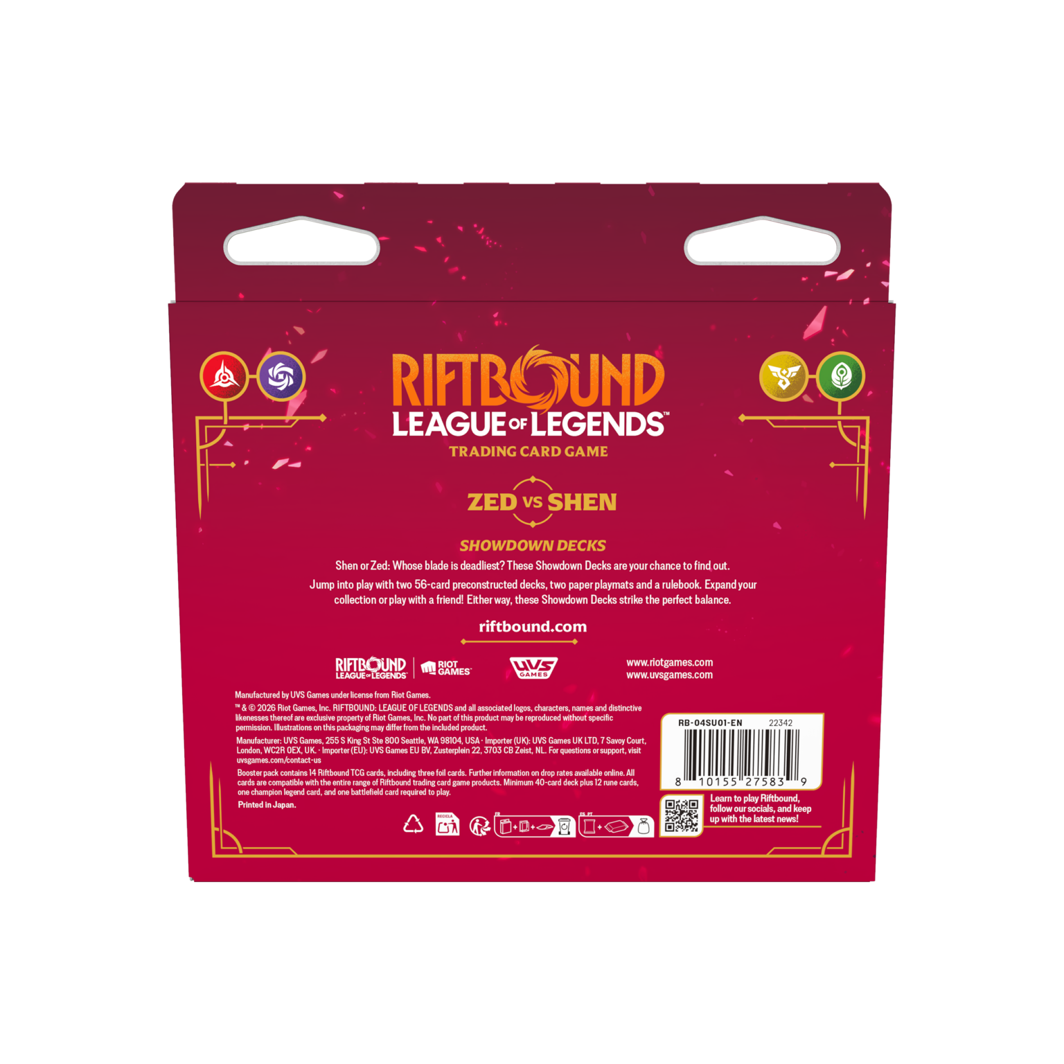 Riftbound – Coffret Showdown Zed vs Shen – Vendetta – EN