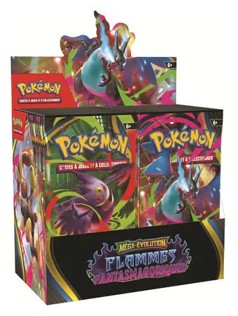 Display 36 boosters Pok&eacute;mon M&eacute;ga-&Eacute;volution Flammes Fantasmagoriques ME02 (FR)