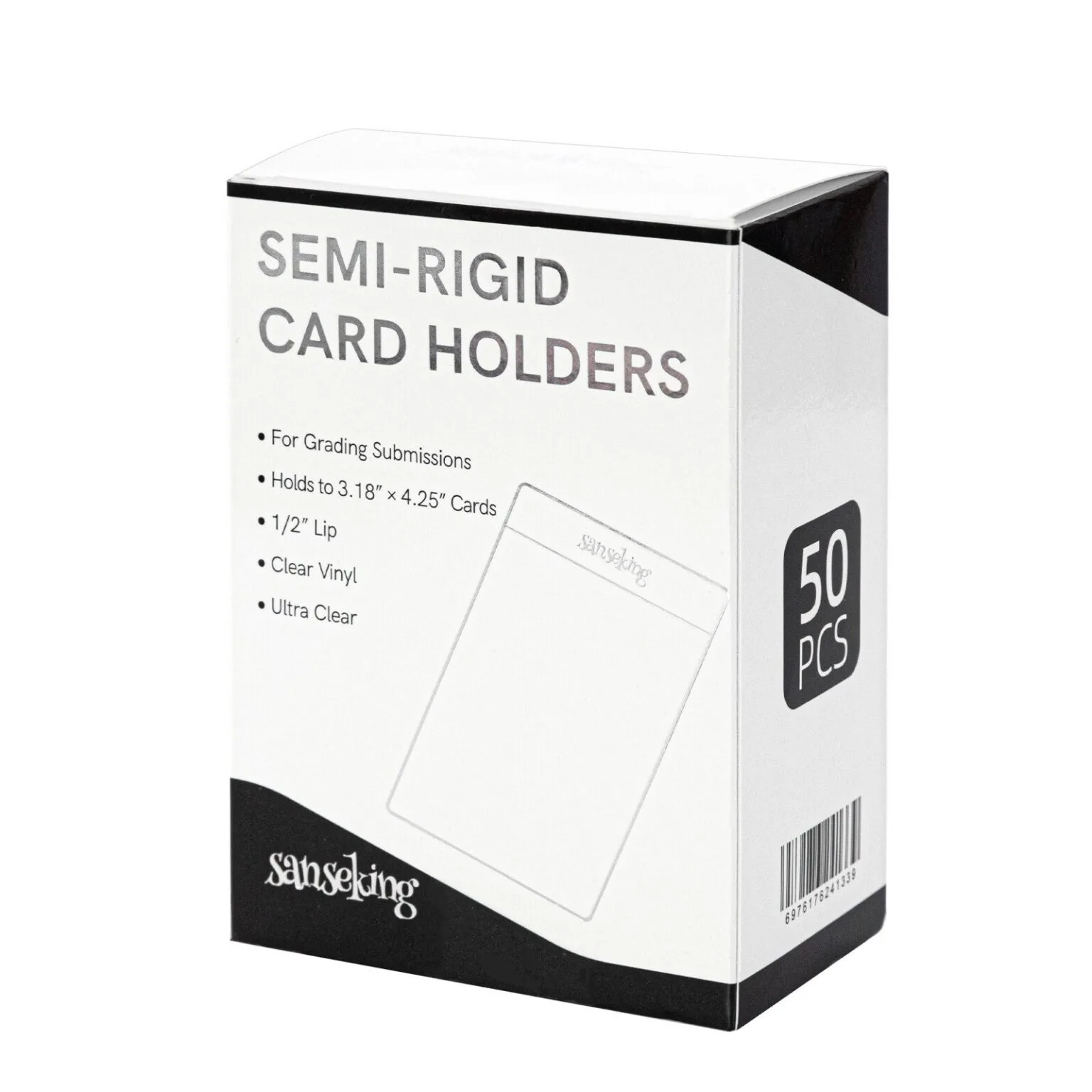 Lot de 2 &middot; Protections semi-rigides Sanseking pour cartes x50 (type Card Saver)