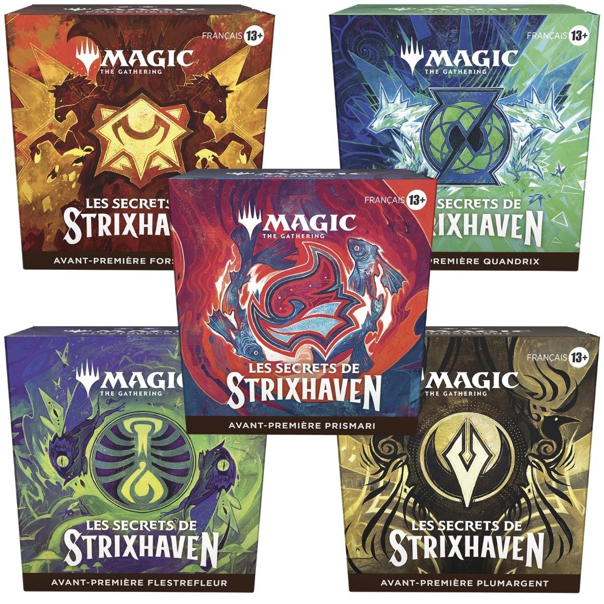 Les Secrets de Strixhaven - FR - Lot de 5 Kits d'Avant-Premi&egrave;re - Magic the Gathering - SOS