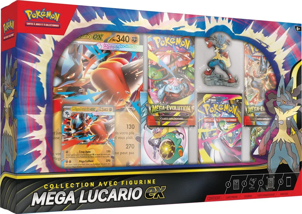 Collection avec figurine Pok&eacute;mon M&eacute;ga-Lucario-ex (FR)