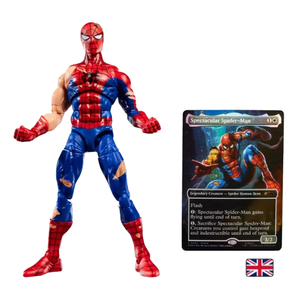 Figurine Marvel Legends Battle-Damaged Spider-Man x Magic: The Gathering - Avec Carte Exclusive
