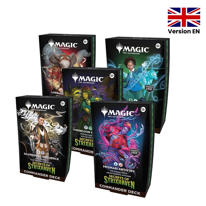 Lot de 5 Decks Commander - Secrets of Strixhaven (EN)