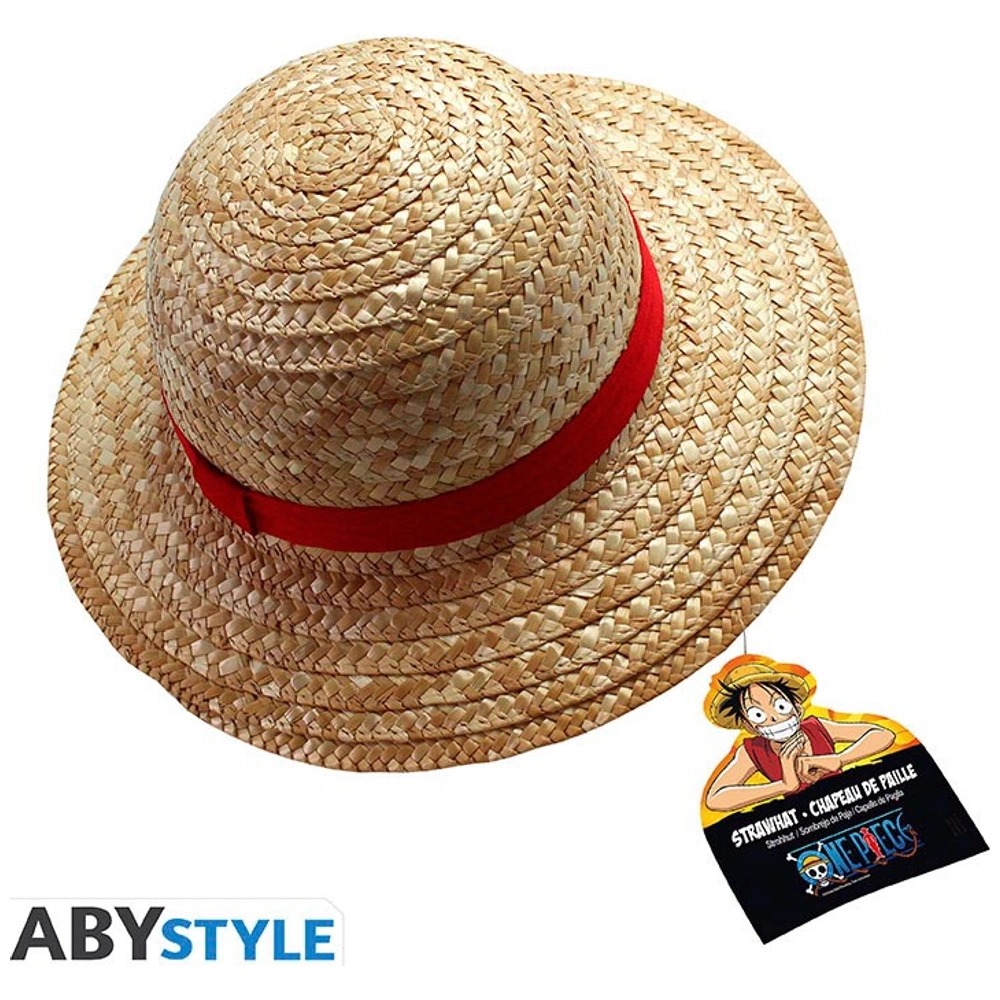 Chapeau de paille Luffy &mdash; adulte &mdash; 36 &times; 13 &times; 36 cm ; diam&egrave;tre annonc&eacute; 19,5 cm