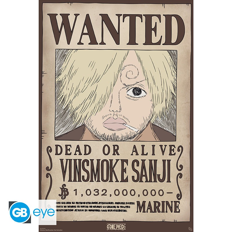 Poster Wanted Sanji Wano &mdash; 91,5 &times; 61 cm
