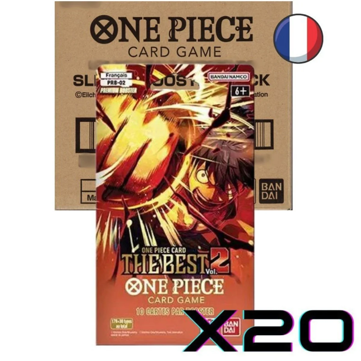 One Piece &ndash; Lot de 20 boosters sous blister PRB-02 (FR)