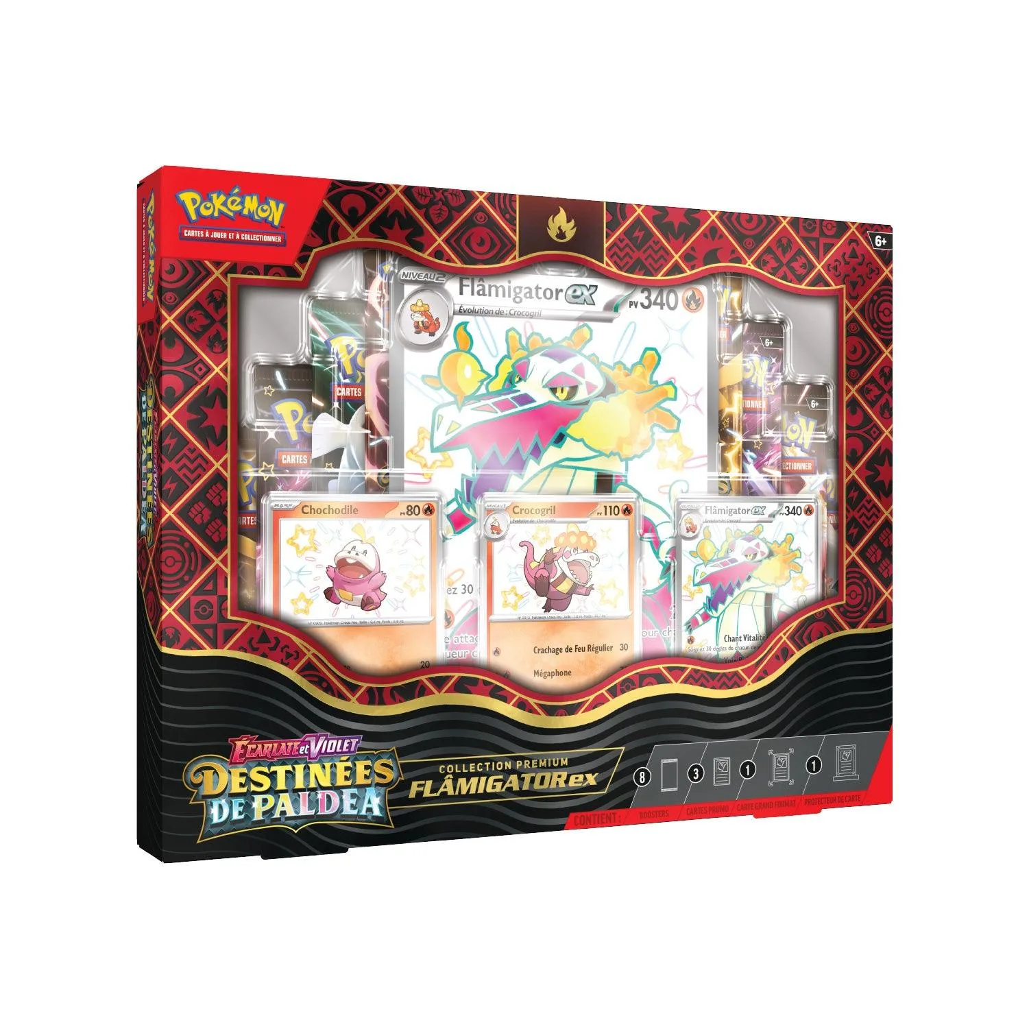 Coffret Collection Premium Pok&eacute;mon Destin&eacute;es de Paldea EV4.5 Fl&acirc;migator-ex (FR)