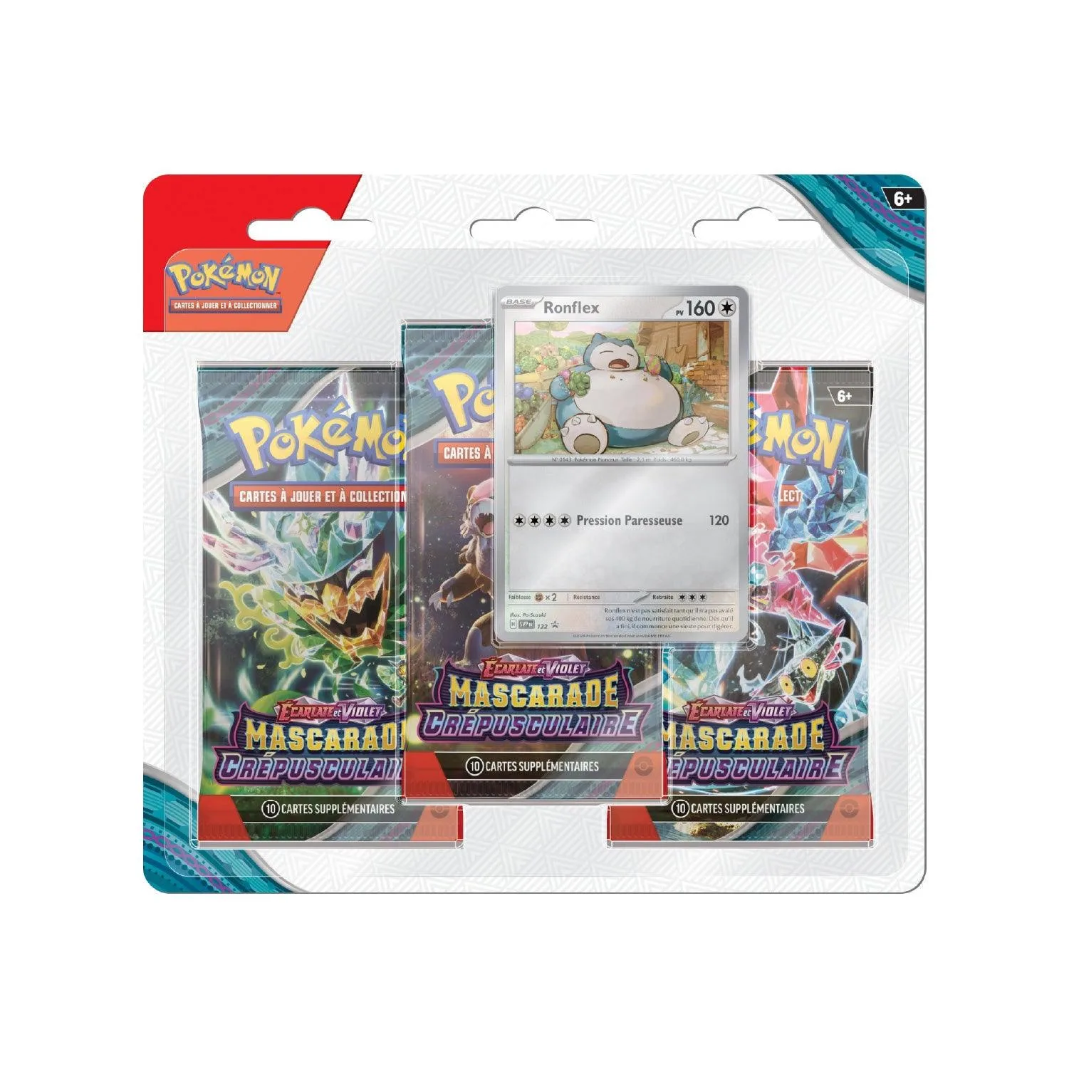 Tripack Pok&eacute;mon Mascarade Cr&eacute;pusculaire EV6 Ronflex (FR)