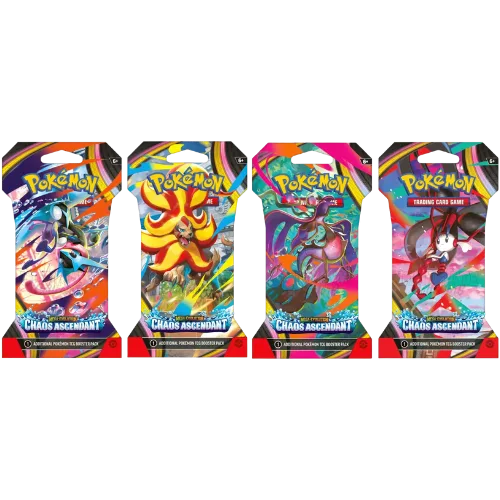 Art Set 4 boosters sous blister Pok&eacute;mon Chaos Ascendant ME04 (FR)