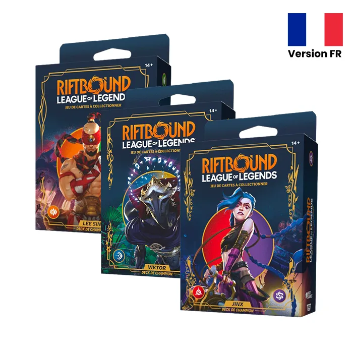 Riftbound &mdash; Lot de 3 decks Origines Viktor, Jinx et Lee Sin (FR)